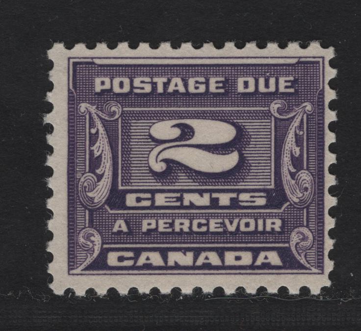 Lot 362 Canada #J12 2c Dull Violet Numeral, 1933-1934 Third Postage Due Issue, A FNH Single, BABN-B Paper, Perf 10.8, 21.9x18.5mm.