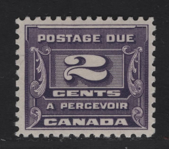 Lot 364 Canada #J12 2c Dull Violet Numeral, 1933-1934 Third Postage Due Issue, A VFOG Single, BABN-BBB Paper, Perf 10.75, 22x18.5mm.