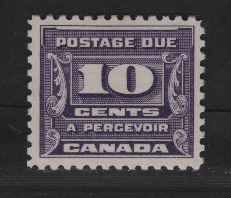 Lot 371 (C)  Canada #J14 10c Pale Bluish Violet Numeral, 1933-1934 Third Postage Due Issue, A VFOG Single, BABN-II Paper, Perf 10.75, 21.75x18.5mm.