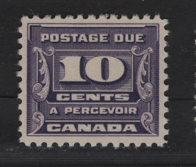 Lot 372 Canada #J14 10c Bluish Violet Numeral, 1933-1934 Third Postage Due Issue, A VFOG Single, BABN-JJ Paper, Perf 10.8, 21.9x18.5mm.