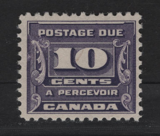 Lot 373 (C)  Canada #J14 10c Bluish Violet Numeral, 1933-1934 Third Postage Due Issue, A FOG Single, BABN-II Paper, Perf 10.8x10.75, 21.9x18.5mm.