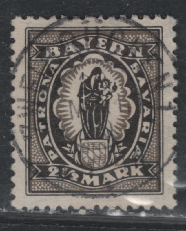 Lot 50 Bavaria SC#250 2 1/2mm Black & Grey, 1920 Allegorical Figures Issue, A VF Used Single Typographed With SON May 11, 1920 Zweibruchen CDS Cancel