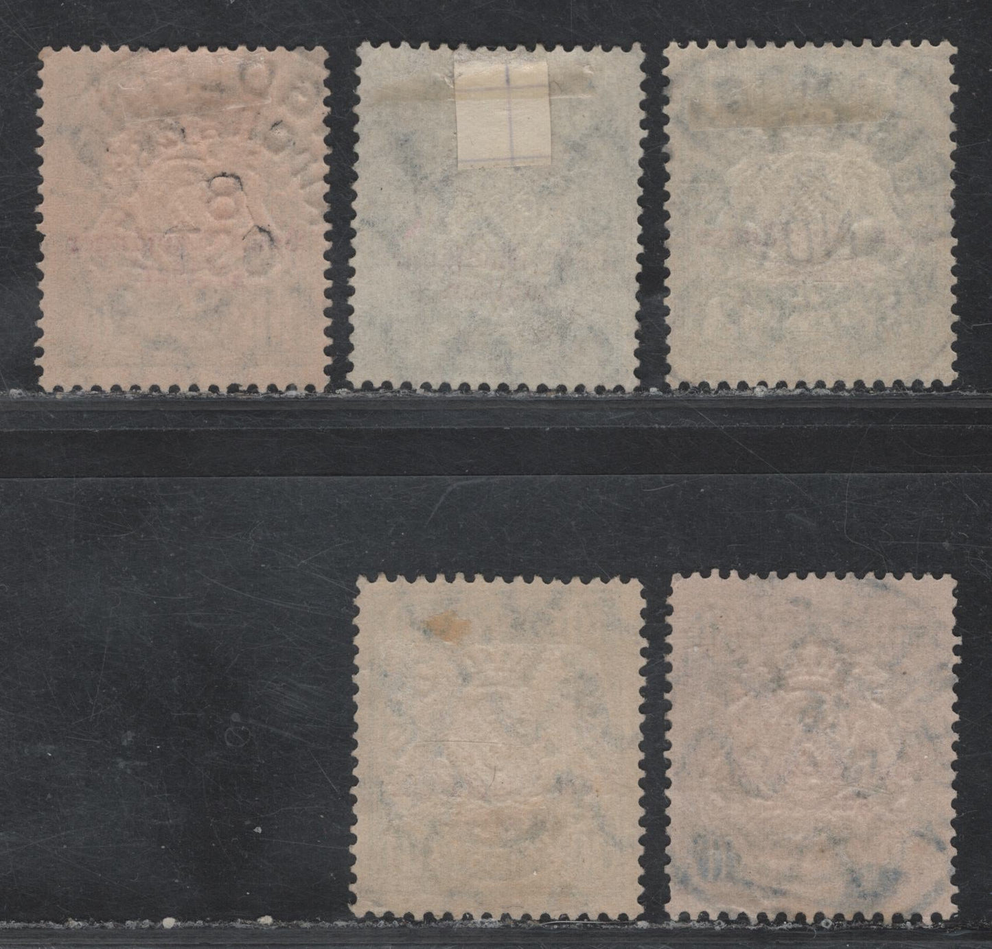 Lot 52 Bavaria SC#J11-J12, J13a 3pf Grey - 10pf Grey, 1888-1903 Postage Due Issue, 5 VG&F Used Singles On White & Rose Tinted Papers, Wmk Horizontal Wavy Lines. All With SON CDS Cancels