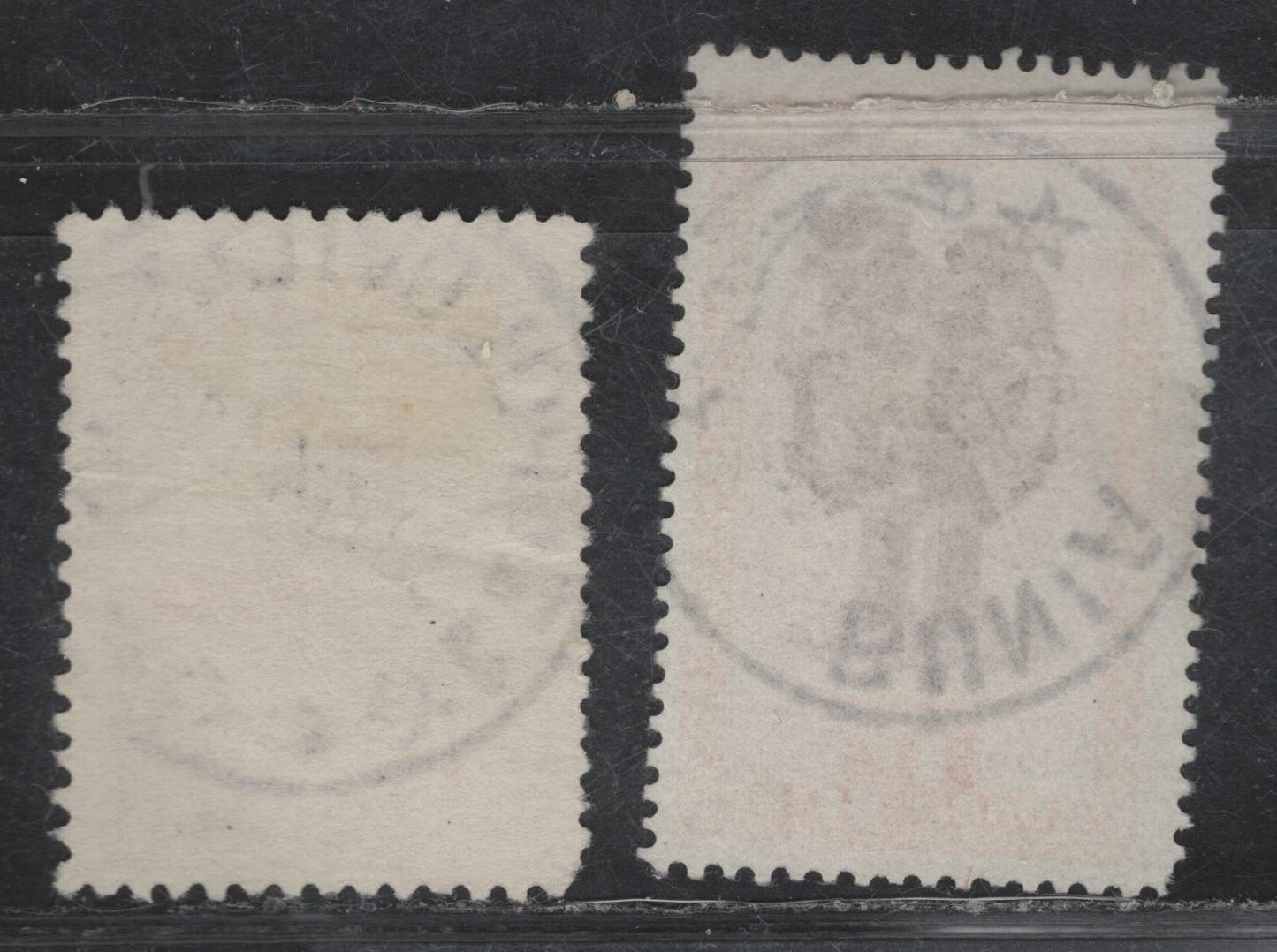 Lot 53 Belgian Congo SC#180, 239 2.50fr Carmine - 1fr Yellow Orange & Violet, 1941 King Albert Memorial - 1947-1950 Carved Figures Definitives Issues, 2 F&VF Used Singles With SON Leopoldville & Bunia CDS Cancels