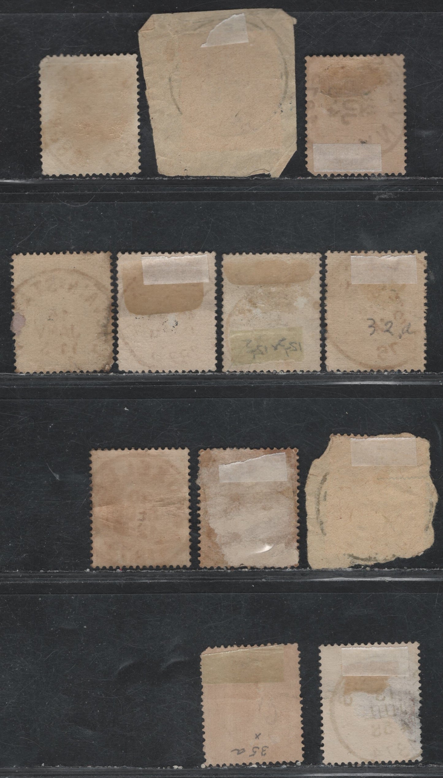 Lot 59 Belgium SC#28,32,35a 1c Green, 10c Green, 40c Rose Lilac, 1869-1870 King Leopold I Sidefaces Issue, 11 F&VF Used Singles Selection Of Shades With SON Town Cancels