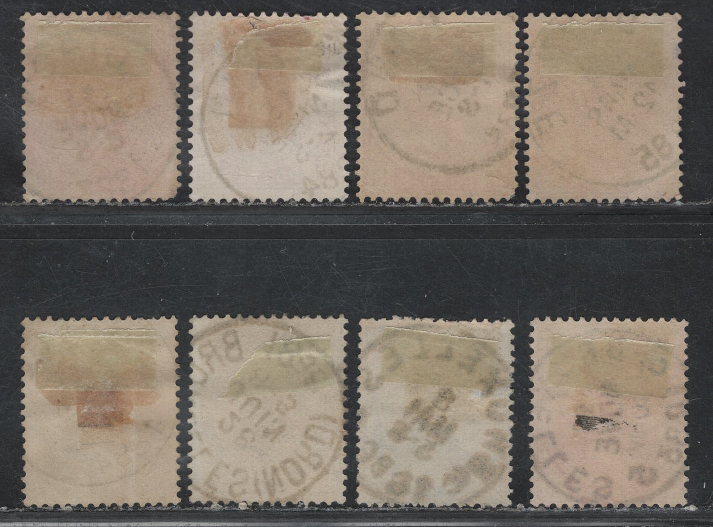 Lot 62 Belgium SC#45,46,46a,45a 10c Carmine, Carmine Rose, 20c Grey & Slate Grey, 1883 King Leopold I Sidefaces Issue, 8 VG-VF Used Singles SON Cancels Incl. Deynze, Libin, Dison, Liege & Brussels