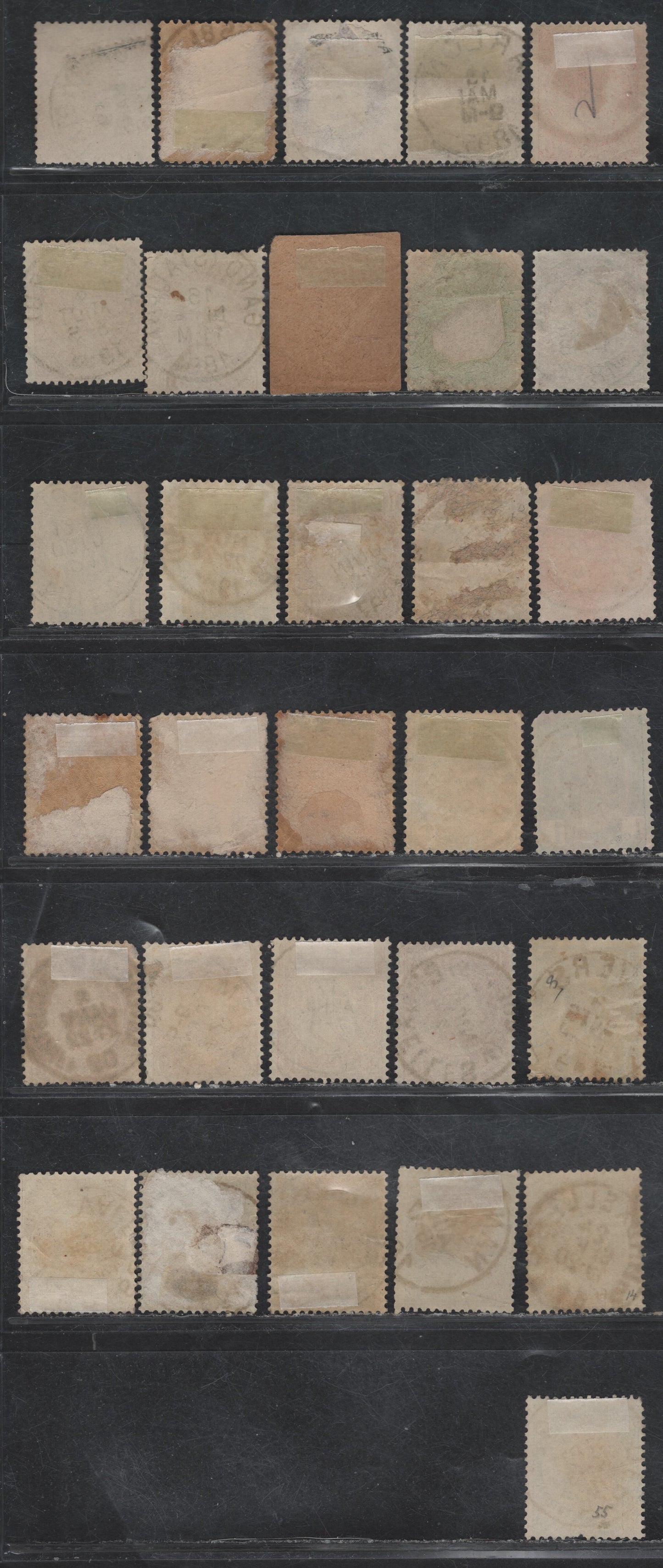 Lot 66 Belgium SC#60,65,66,67,68,69 1c Grey - 35c Violet Brown, 1893-1900 Arms & Leopold I First Sunday Labels Issue, 31 F&VF Used Singles With SON Cancels For Different Towns, Several Antwerp & Brussels But There Are Many Others