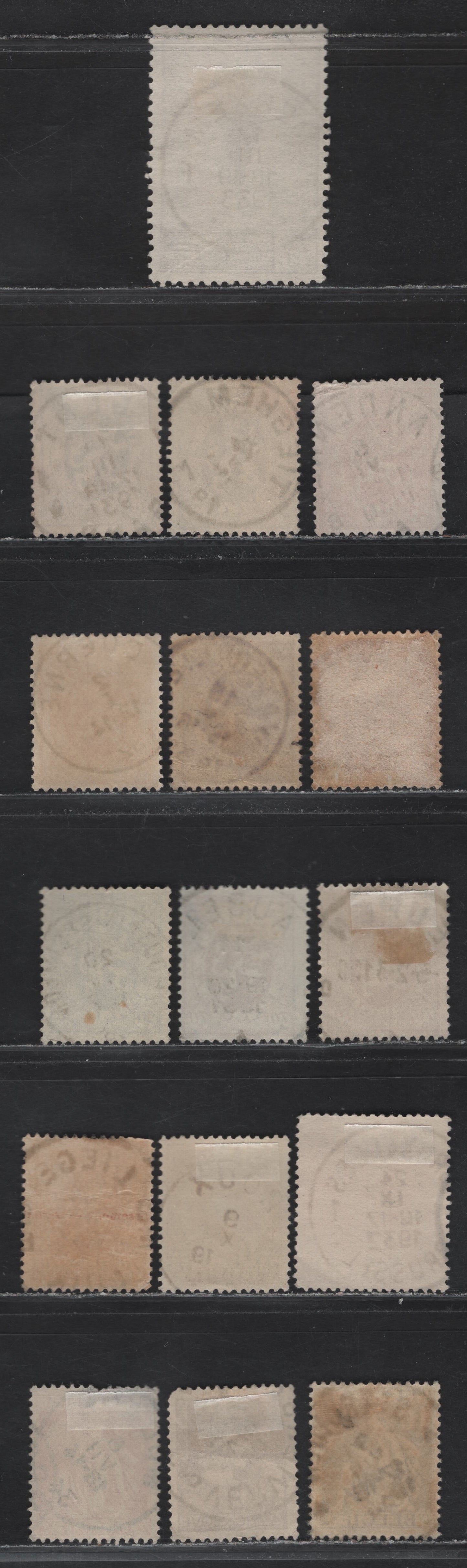 Lot 77 Belgium SC#202, 203, 204,206, 207, 209, 227, 228, 247, 248, 249, 251 10c Olive Green - 75c Red Brown, 1929-1932 Lion Rampent Definitives - 1932 Auguste Piccard's Balloon Issues, 16 F&VF Used Singles All With SON Town Cancels