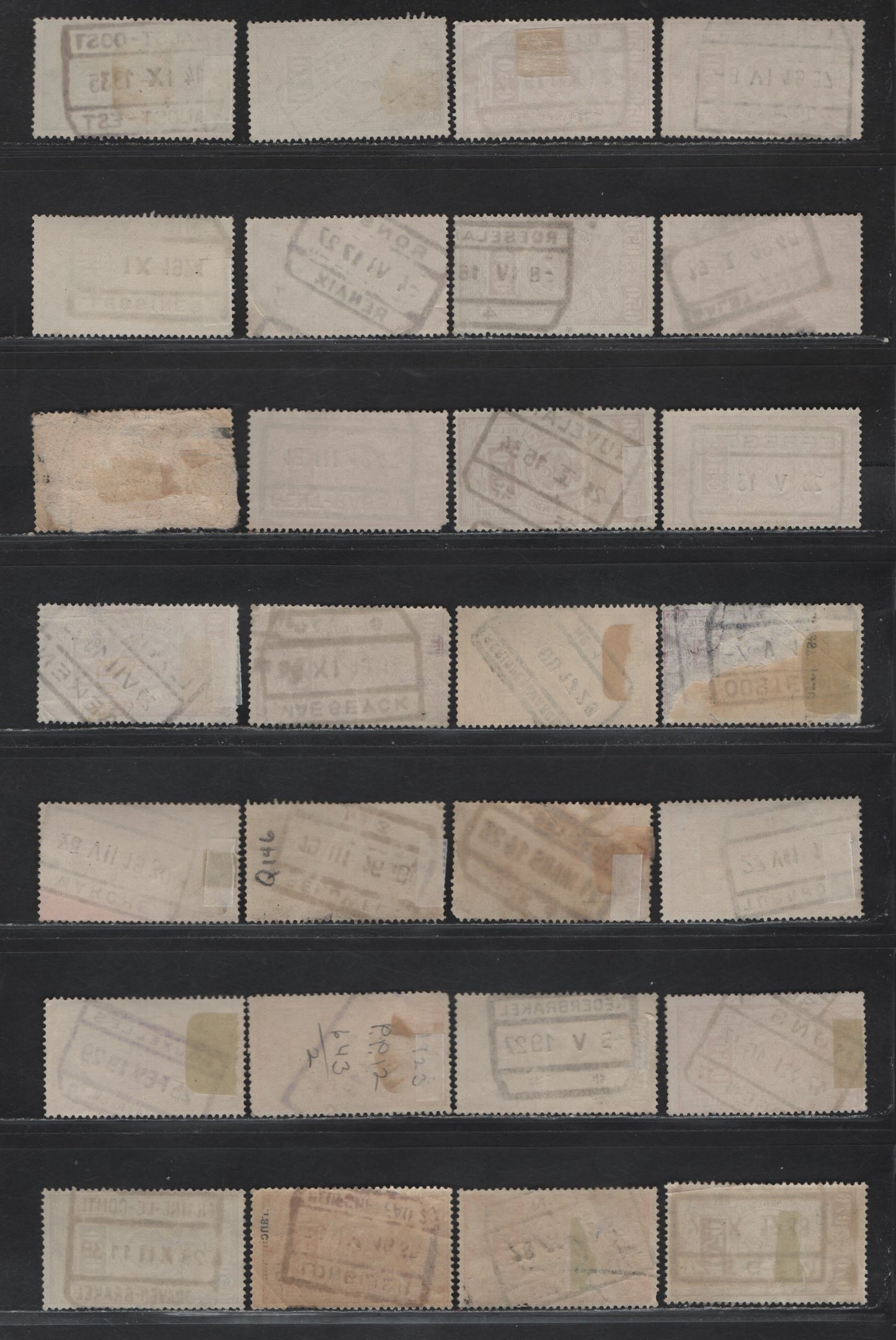 Lot 87 Belgium SC#Q61/Q147 10c Pale Blue - 70c Dark Brown, 1916-1940 Parcel Post Issue, 35 VG&F Used Singles All With SON Boxed Parcel Cancels