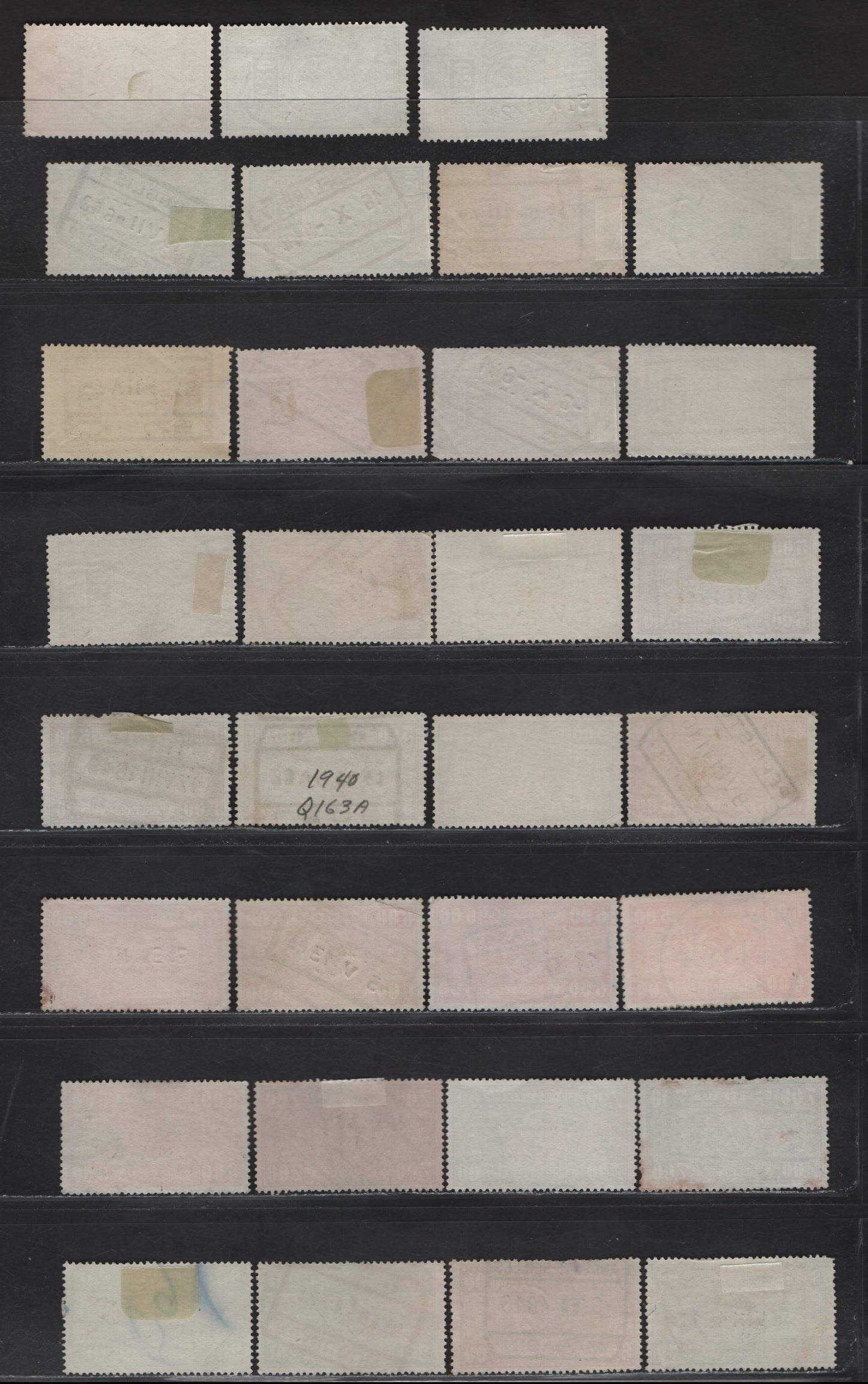 Lot 90 Belgium SC#Q241/Q259 30c Fawn - 20fr Milky Blue, 1941 Parcel Post Issue, 31 F&VF Used Singles All With Boxed Town Parcel Cancels