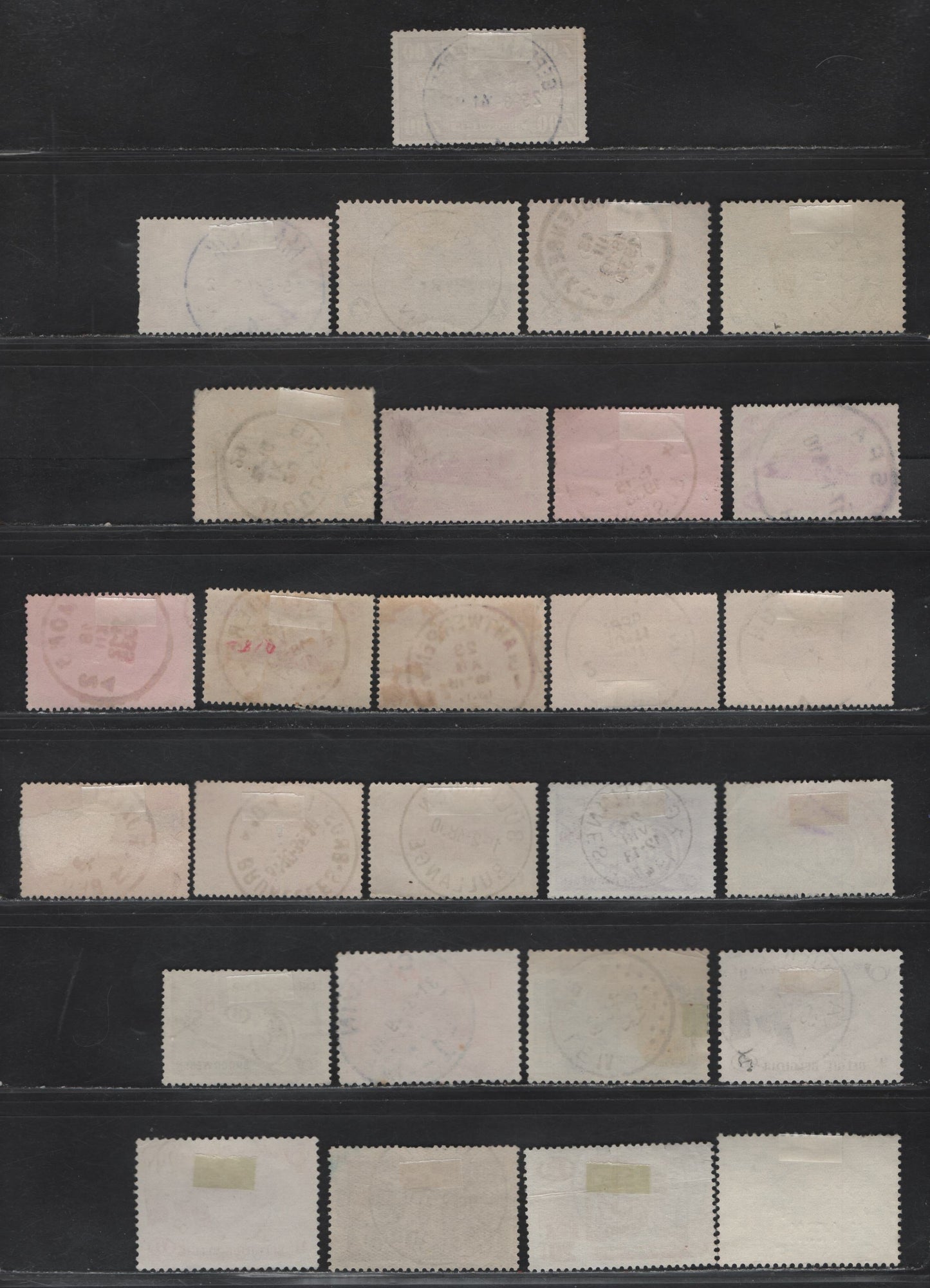 Lot 93 Belgium SC#Q177/Q382 4fr - 28f on 26f Gray - Blue Parcel Post, 1929-1964 Parcel Post Issues, 27 Fine/Very Fine Used Singles, Scarcer CDS Town Cancels Instead Of The More Common Boxed Cancels, Q335 Is Creased & Not Counted