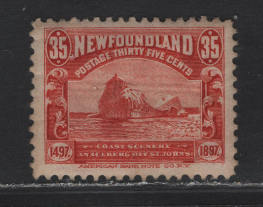 Lot 101 Newfoundland #73 35c Red, 1897 John Cabot Issue, A FOG Single On ABNN-C, Perf 12