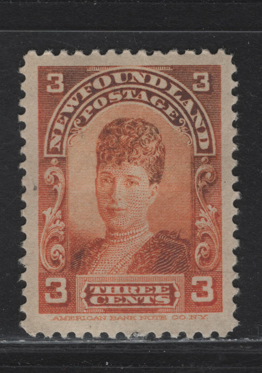 Lot 105 Newfoundland #83 3c Orange, 1897-1901 Royal Family Issue, A VFOG Single On ABNN-C, Perf 12x11.75, Some Oxidation Of The Colour