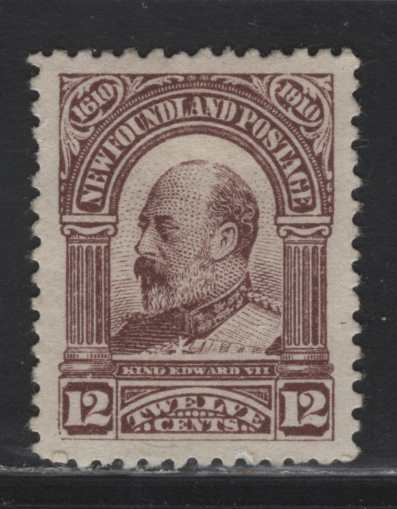 Lot 119 Newfoundland #96 12c Lilac, 1910 Guy Issue, A VFOG Single On WM-K Paper, Perf 11.75