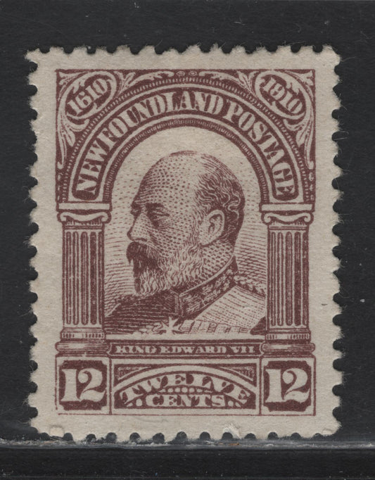 Lot 119 Newfoundland #96 12c Lilac, 1910 Guy Issue, A VFOG Single On WM-K Paper, Perf 11.75