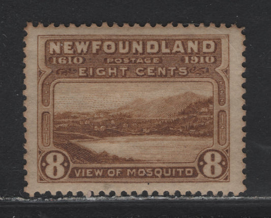 Lot 121 Newfoundland #99 8c Bistre Brown, 1911 Engraved John Guy Issue, A VFOG Single On Paper WM-H, Perf 14.2x14.25, Some Light Toning