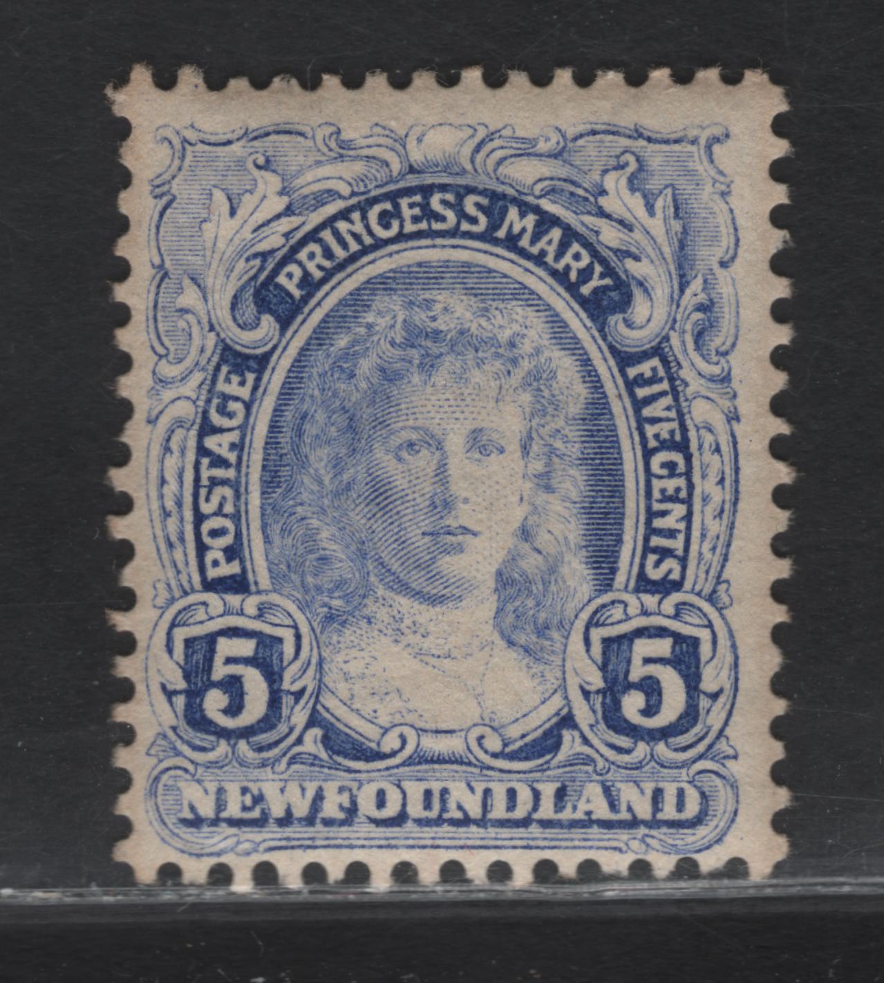 Lot 127 Newfoundland #108 5c Ultramarine, 1911 Royal Family Issue, A FOG Single On Paper WM-B, Comb Perf 13.9x14.1