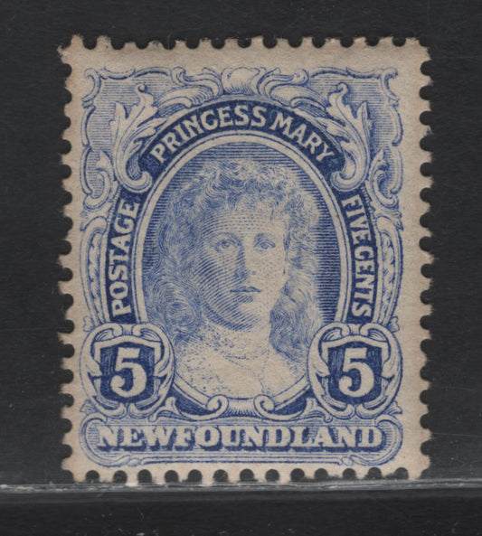 Lot 127 Newfoundland #108 5c Ultramarine, 1911 Royal Family Issue, A FOG Single On Paper WM-B, Comb Perf 13.9x14.1