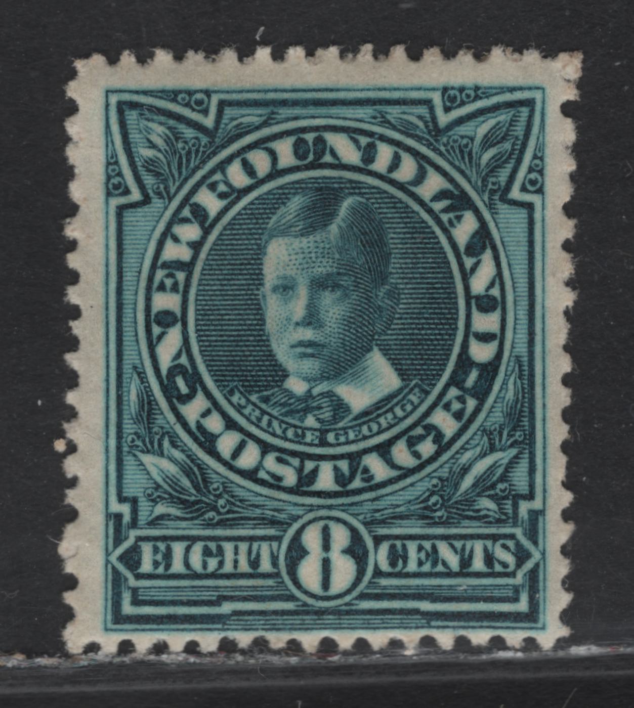 Lot 130 Newfoundland #110 8c Aniline Blue, 1911 Royal Family Issue, A FOG Single On Paper WM-C, Line Perf 14.2x14.25