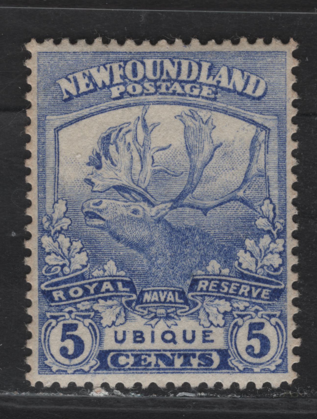 Lot 137 Newfoundland #119 5c Ultramarine, 1919-1923 Trail Of The Caribou Issue, A VFNH Single On Paper WM-F, Line Perf 14