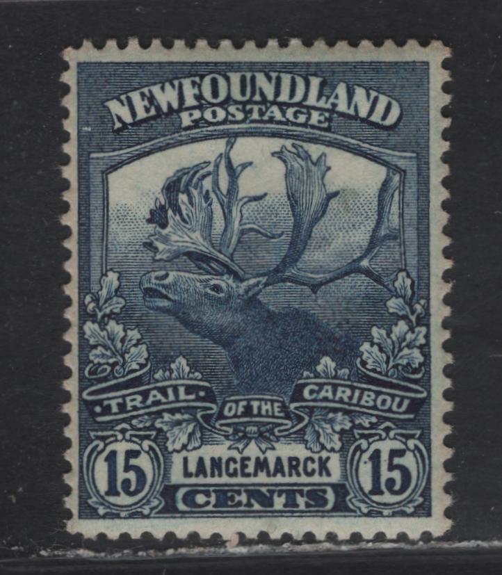 Lot 141 Newfoundland #124 15c Dark Blue, 1919-1923 Trail Of The Caribou Issue, A VFOG Single On Paper WM-F, Comb Perf 14.25x14