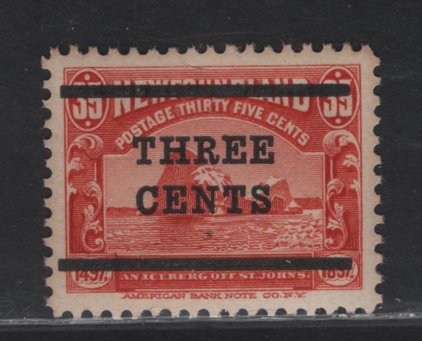Lot 148 Newfoundland #130 3c On 35c Red, 1920 Surcharges Issue, A VFNH Single