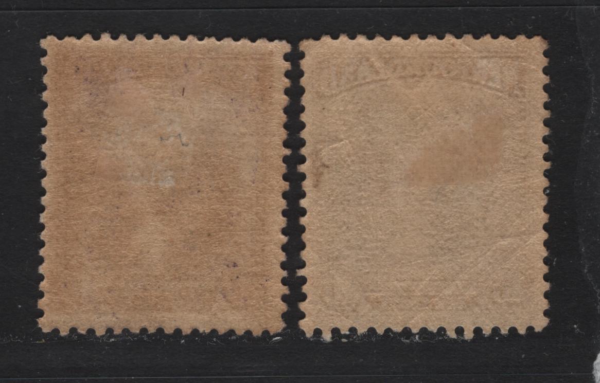 Lot 154 Newfoundland #139-139b 10c  Dark Violet & Purple Humber River Canyon, 1923-1924 Pictorial Issue, 2 Fine OG Singles Paper WM-L, Comb Perf. 13.8 x 14, And 14