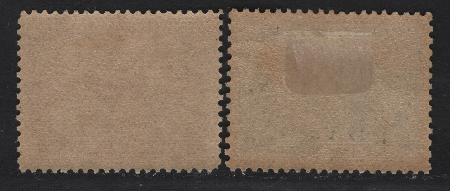 Lot 159 Newfoundland #150-151 6c-8c Ultramarine & Light Red Brown Newfoundland Hotel & Heart's Content, 1928 Publicity Issue , 2 Fine & VFOG Singles Paper WM-I, Comb Perf. 13.7 x 12.75 & Line Perf. 14.1 x 13.9