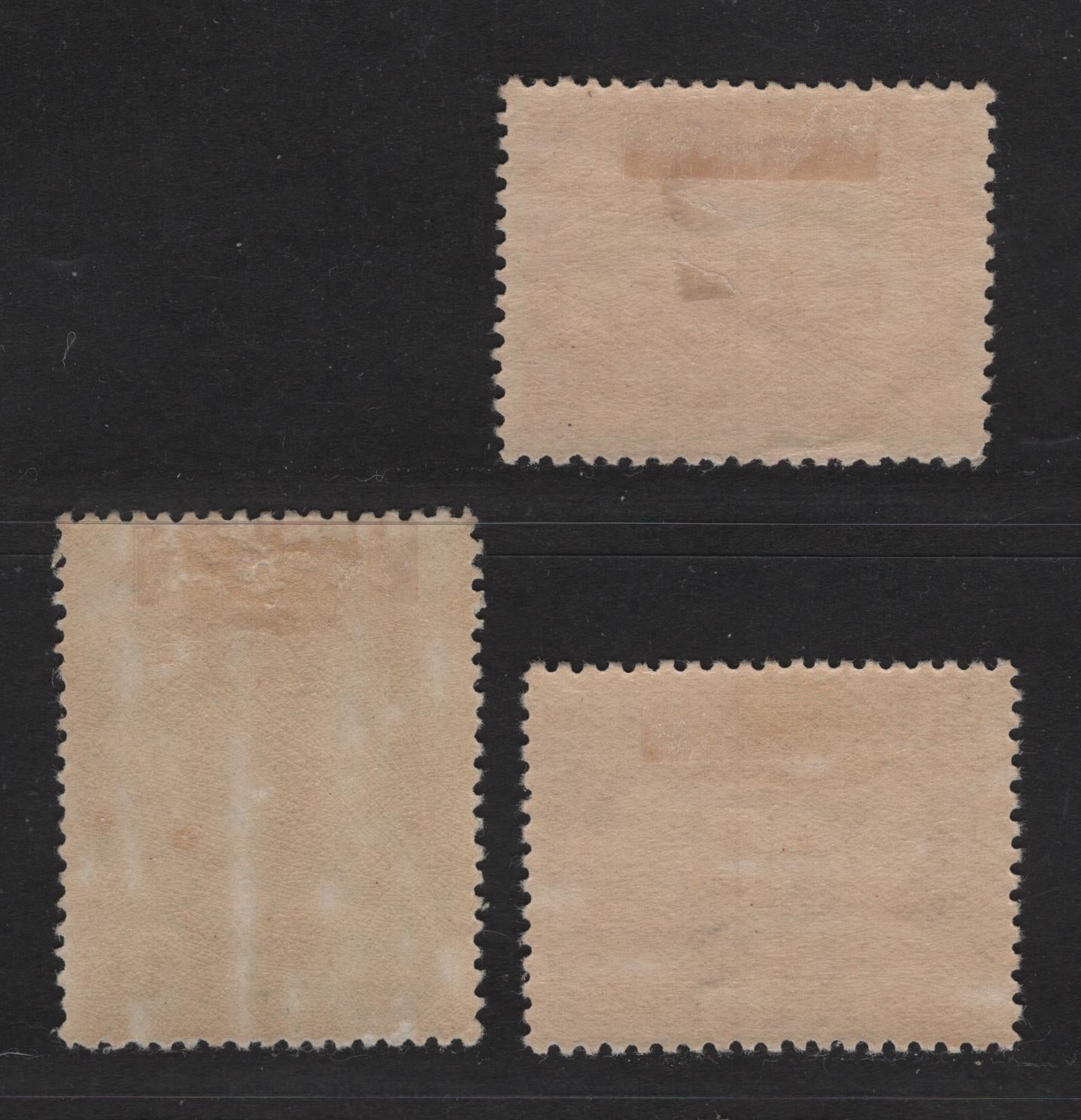 Lot 164 Newfoundland #163-165 1c-3c Green - Deep Red Brown Map of Newfoundland - King George V & Queen Mary, 1929-1931 Re-Engraved Publicity Issue, 3 VFOG Singles