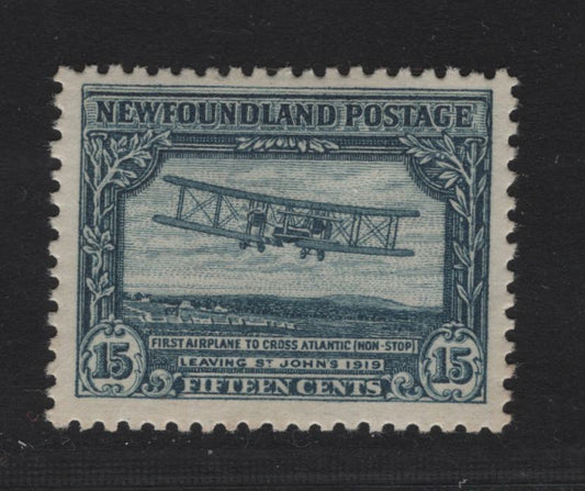 Lot 168 Newfoundland #170 15c Dull Blue Biplane, 1929-1931 Re-Engraved Publicity Issue, A VFOG Single
