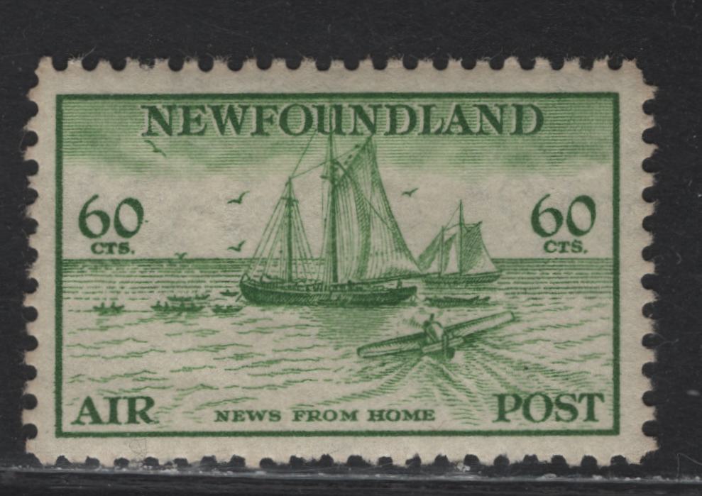 Lot 185 Newfoundland #C16 60c Green News From Home, 1933 Labrador Airmail Issue, A VFNH Single