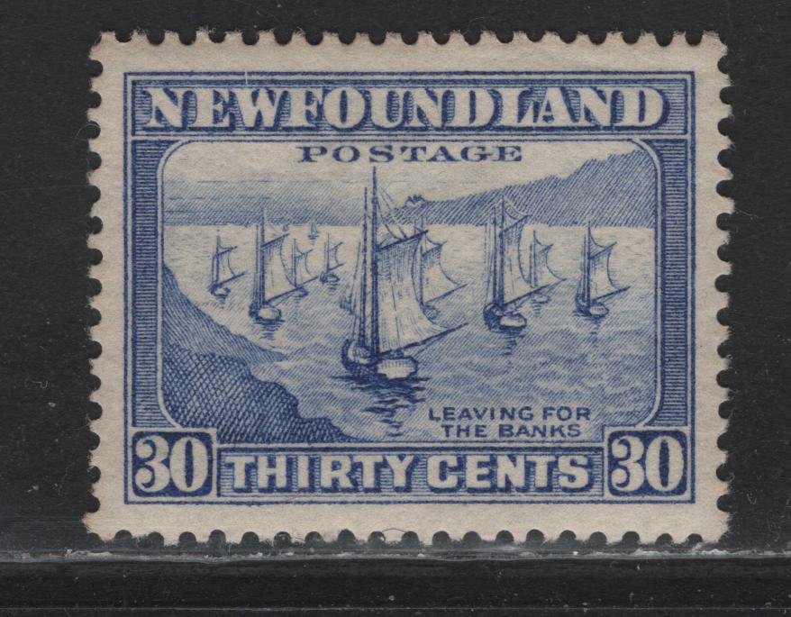Lot 193 Newfoundland #198 30c Deep Ultramarine Leaving For The Banks, 1932-1937 Perkins Bacon Resources Issue, A VFOG Single