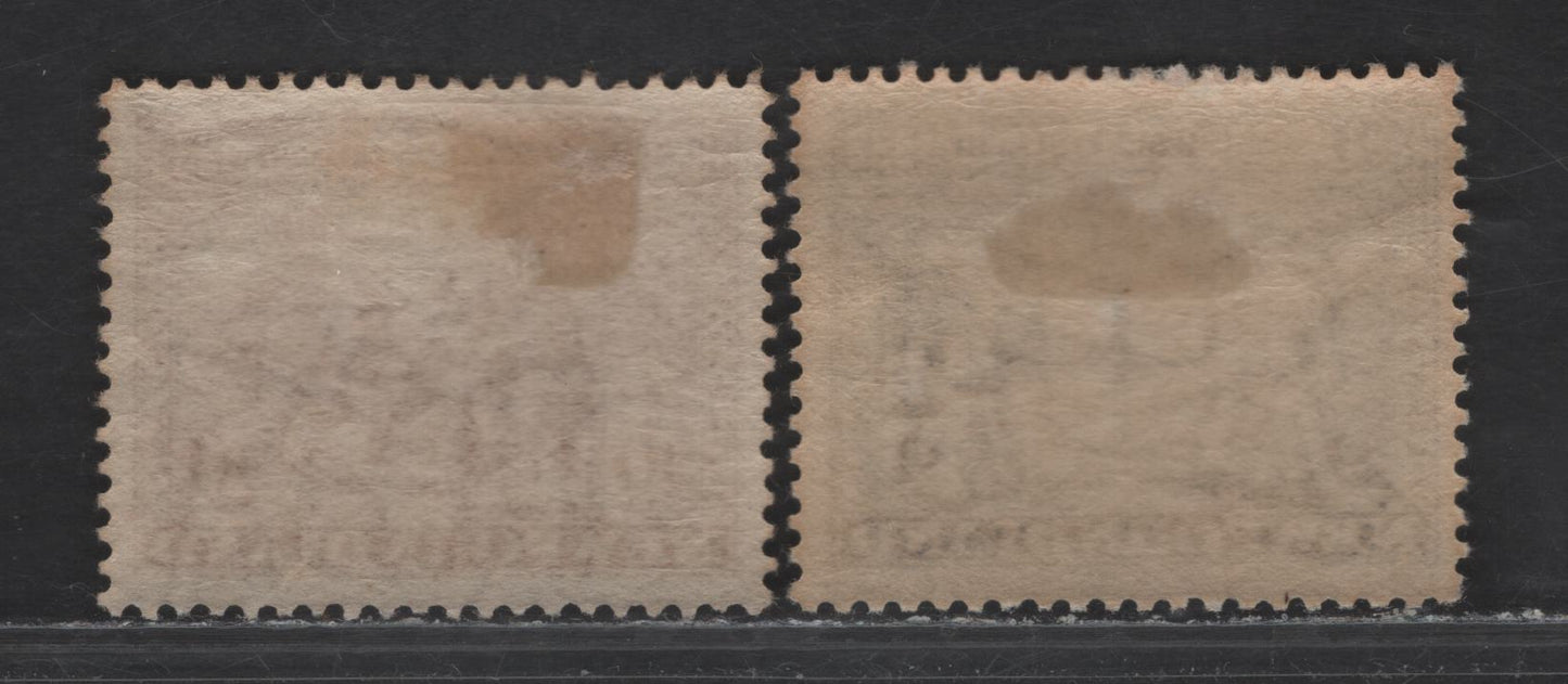 Lot 198 Newfoundland #219-220 9c-10c Ultramarine & Red Brown Arrival At St. John's & The Annexation, 1933 Sir Humphrey Gilbert Issue, 2 Fine OG & VFOG Singles