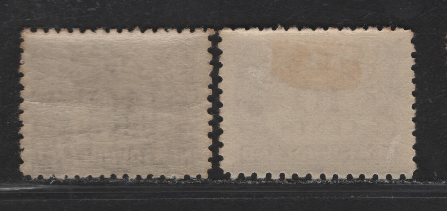 Lot 215 Newfoundland #J6-J7 10c Dark Violet Numeral in Ornamental Frame, 1939-1949 Postage Due Issue, 2 VFOG & VFNH Singles Watermarked (NH) & Unwatermarked (OG)