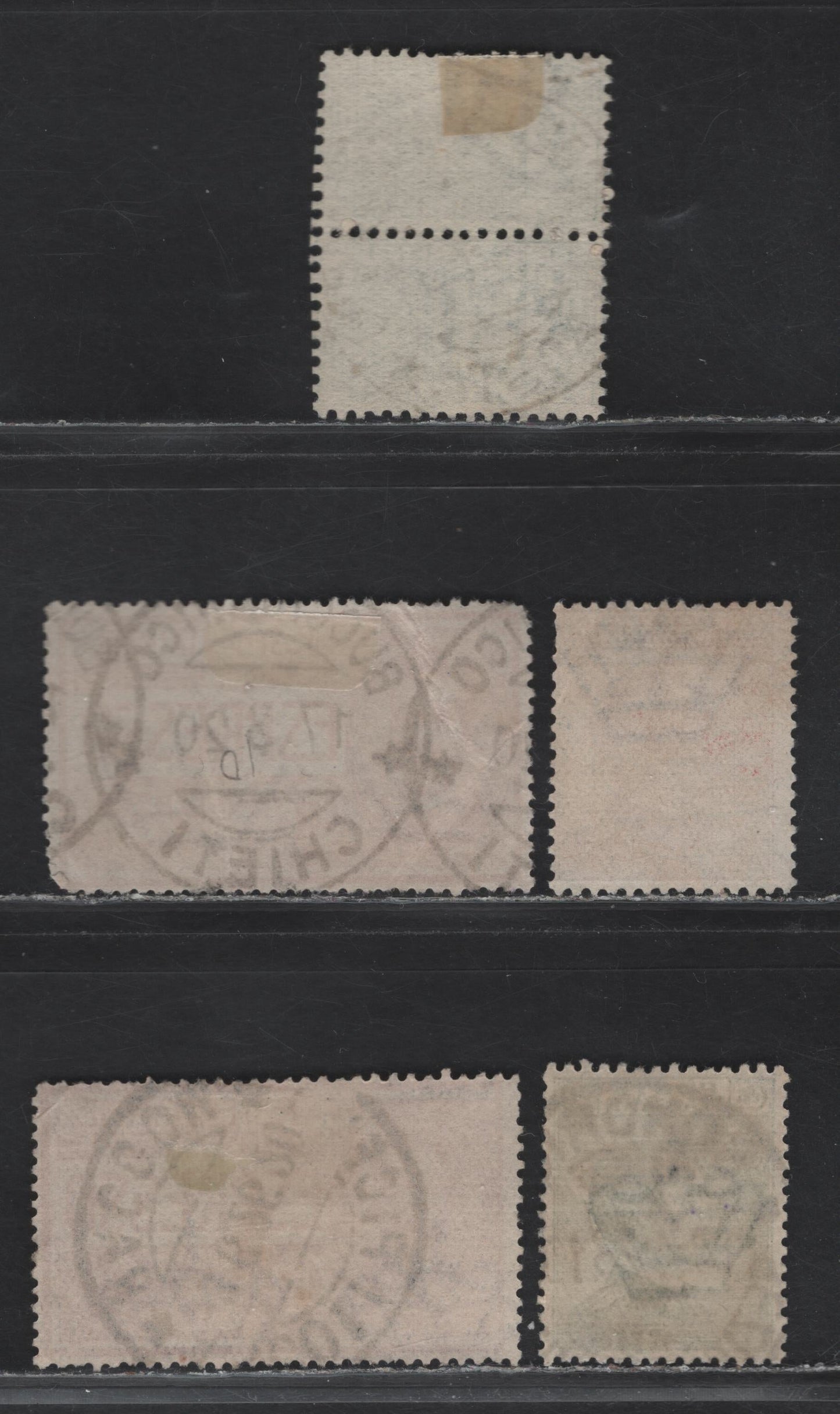 Lot 227 Italy SC#98, 107, E1, E4, Q13 20c-2L Green & Dull Red Victor Emmanuel III & Arms, 1908-1927 Victor Emmanuel III Keyplates - 1914-1922 Parcel Post Issue, 4 VG - VF Used Singles & a Pair With SON CDS Town Cancels