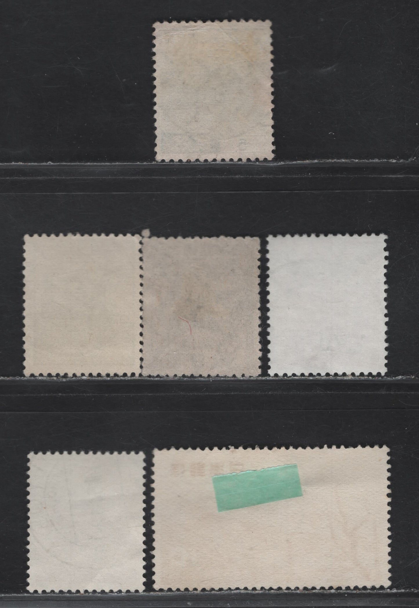 Lot 239 Japan SC#262, 425, 608, 749, 512A 2y-40y Green - Red Farm Woman - Yomei Gate, 1948-1965 Industry Definitive Issue - Pictorial Definitive Issue, 6 Fine & VF Used Singles With SON CDS Town Cancels