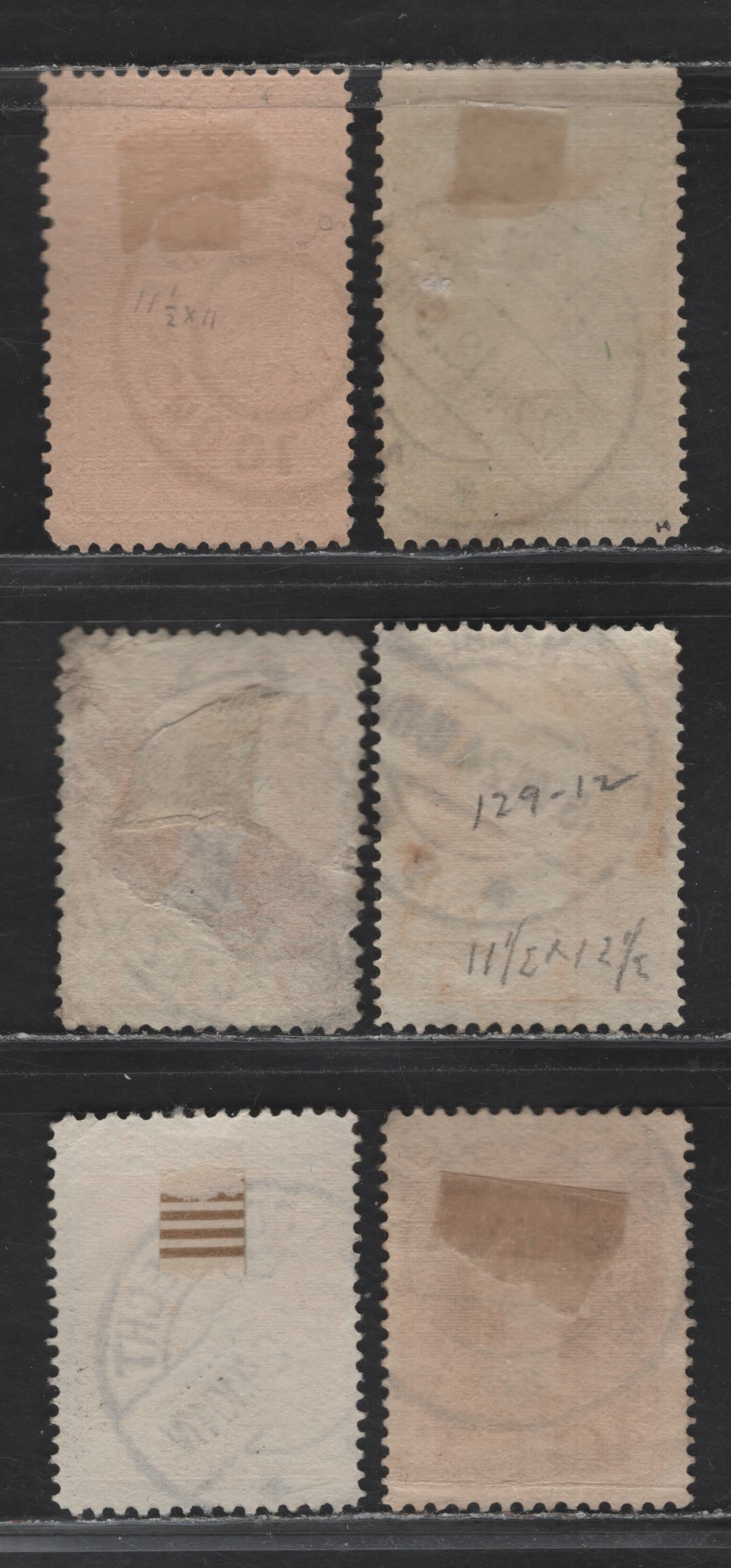 Lot 273 Netherlands SC#92, 97, 127, 129, 130 5c-35c Rose Red On Salmon - Orange King William III & Queen Wilhelmina, 1913 Centenary of Dutch Independence - 1923 Silver Jubilee Issue, 6 Fine & VF Used Singles With SON CDS Town Cancels