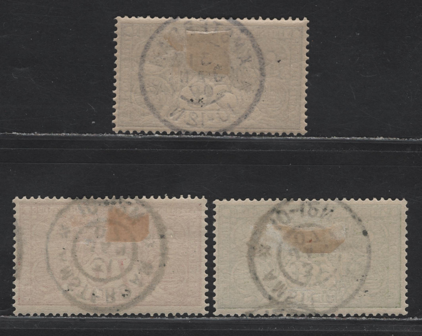Netherlands SC#B1-B3 1c+1c - 5c+5c Rose Red - Grey Allegory of Fighting Tuberculosis, 1906 Semi-Postal Issue, 3 Fine & VF Used Singles CTO Set With January 31, 1907 Amsterdam CDS Cancels