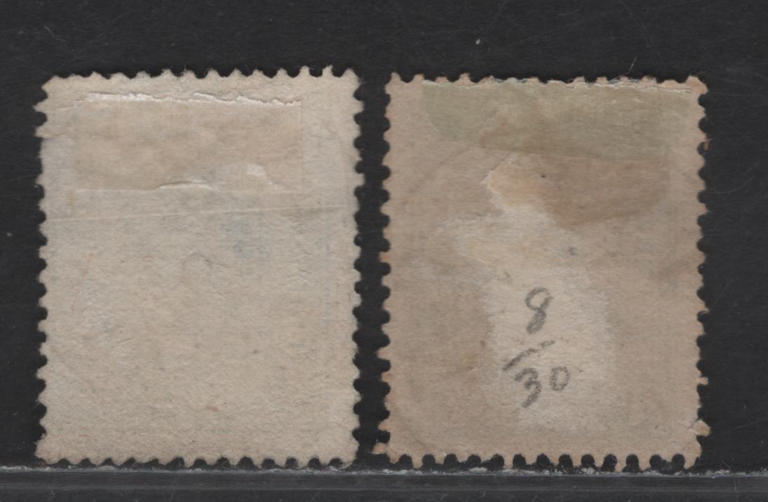 Lot 290 Norway SC#8a, 14 4s Blue & Greenish Blue Lion Rampant, 1867-1868 Lion Rampant Issue With Vertical Lined & Cross Hatched Background, 2 Fine Used Singles SON Bergen & Lunde Cancels