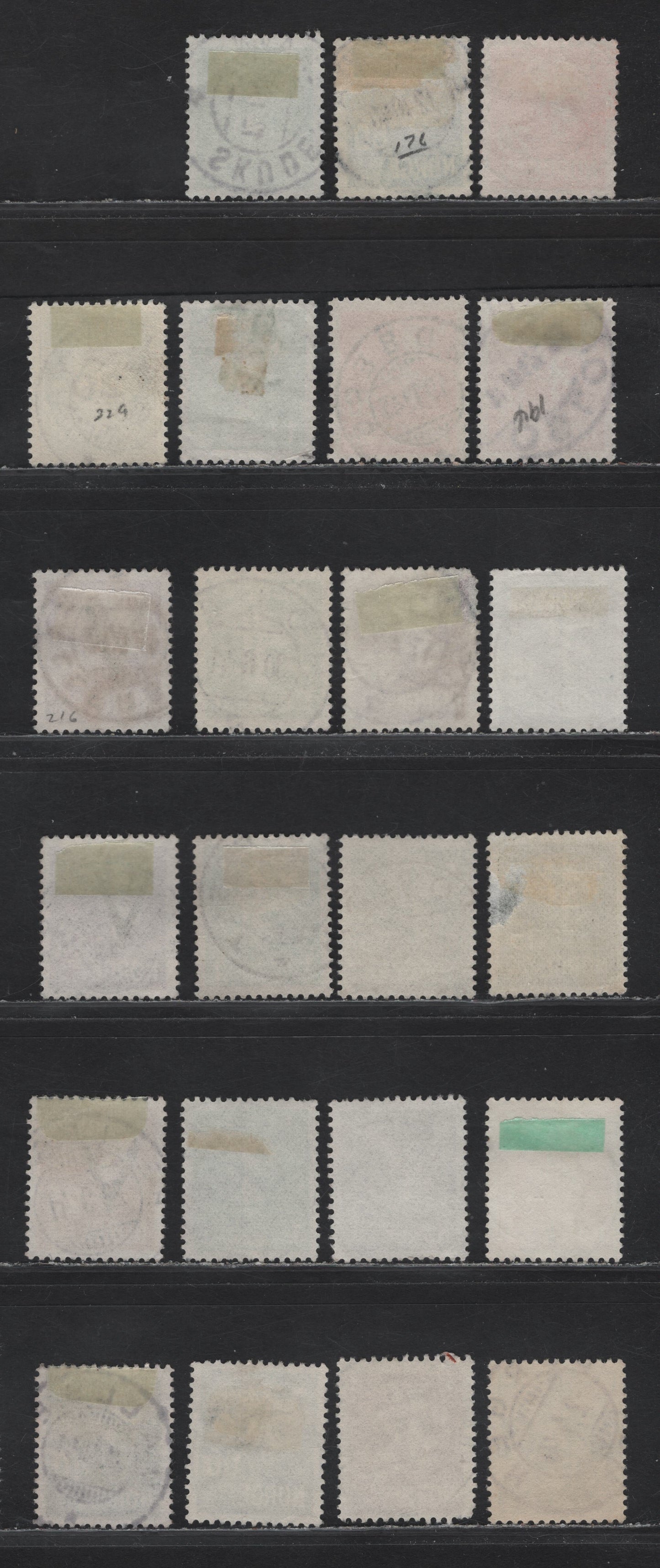 Lot 295 Norway SC#194/202, 203, 177, 329, 229, 231-232 1k-20o on 15o Dark Green - Emerald King Haakon VII - Crown & Post Horn, 1937-1938 King Haakon Issue - 1952 Surcharges, 22 Fine & VF Used Singles With SON CDS Town Cancels