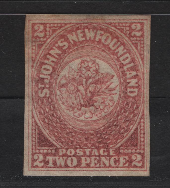 Lot 33 Newfoundland #17i 2d Deep Dull Rose, 1861-1862 Pence Issue, A Fine Used Single Watermarked