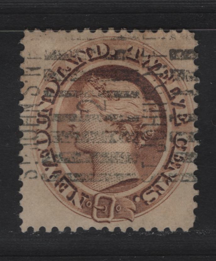 Lot 52 Newfoundland #29 12c Brown, 1865-1894 First Cents Issue, A Fine Used Single On Paper Cents-NN. Perf 12x11.75. With St. John's Newfoundland Roller Cancel.