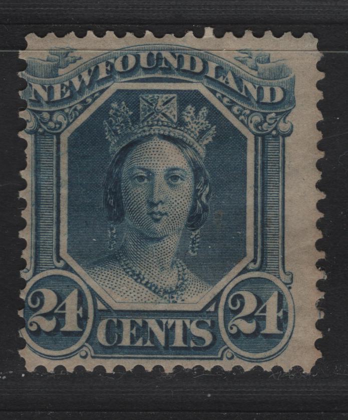 Lot 53 Newfoundland #31 24c Blue, 1865-1894 First Cents Issue, A VG OG Single On Paper Cents-Z, Perf 11.75
