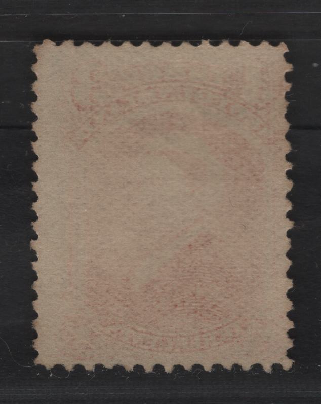 Lot 59 Newfoundland #33 3c Vermilion, 1868-1894 Second Cents Issue, A VG RG Single On Paper Cents-JJ, Perf 12x12.1. Professionally Regummed To Appear NH