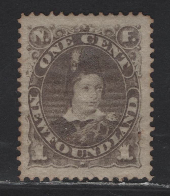Lot 72 Newfoundland #42 1c Grey Brown, 1880-1896 Third Cents Issue, A Fine RG Single On Cents-HH Paper, Perf 12x12.1. Gum Is Likely Not Original, But Could Be Sweated Original Gum