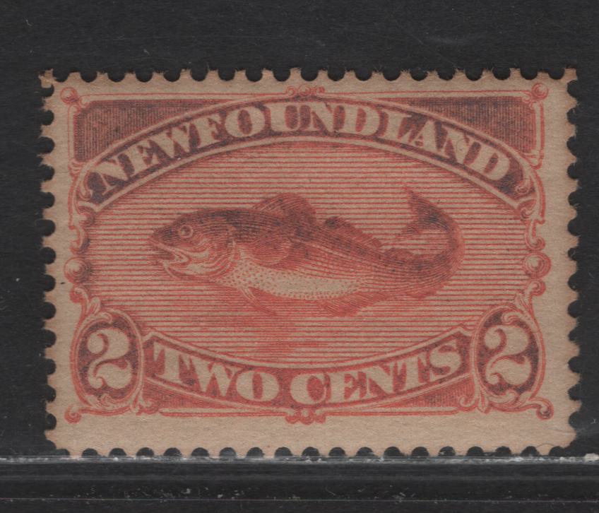 Lot 79 Newfoundland #48b 2c Orange, 1880-1896 Third Cents Issue, A VG NH Single On Paper Cents-LL, Perf 12.1x12. Some Toning And Oxidation Of The Colour