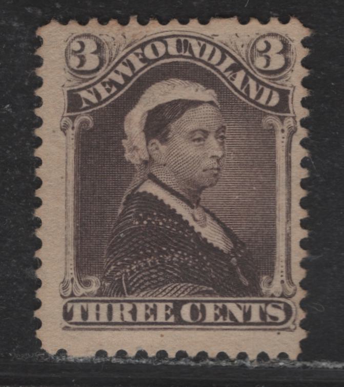 Lot 83 Newfoundland #52 3c Violet, 1880-1896 Third Cents Issue, A FUN Single On Paper Cents-VV, Perf 12
