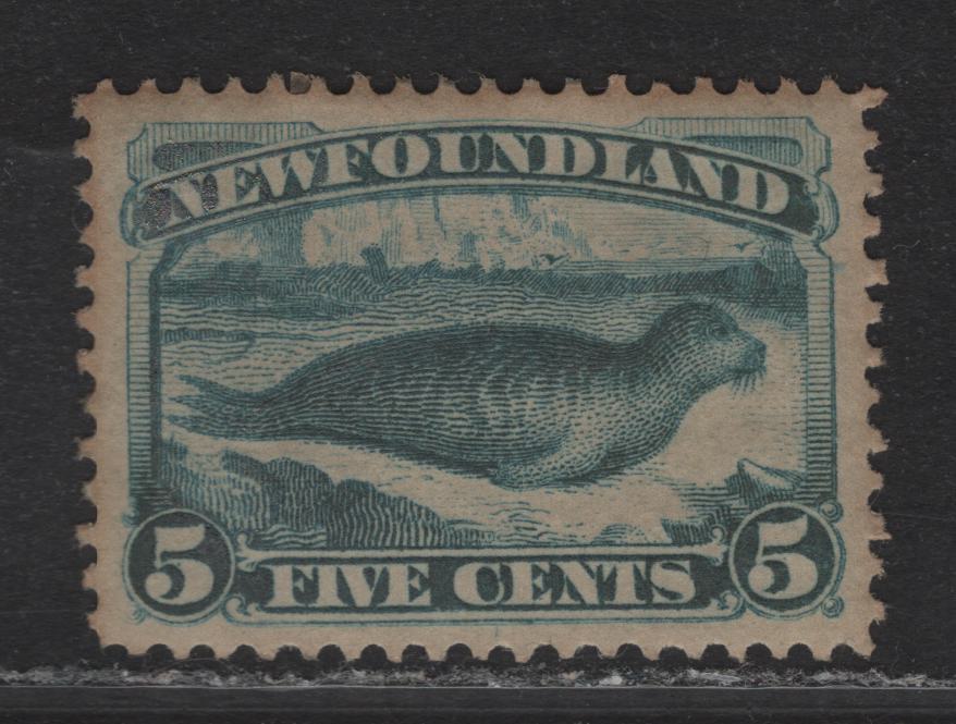 Lot 84 Newfoundland #53 5c Dull Greenish Blue, 1880-1896 Third Cents Issue, A VFOG Single On Paper Cents-YY, Perf 12