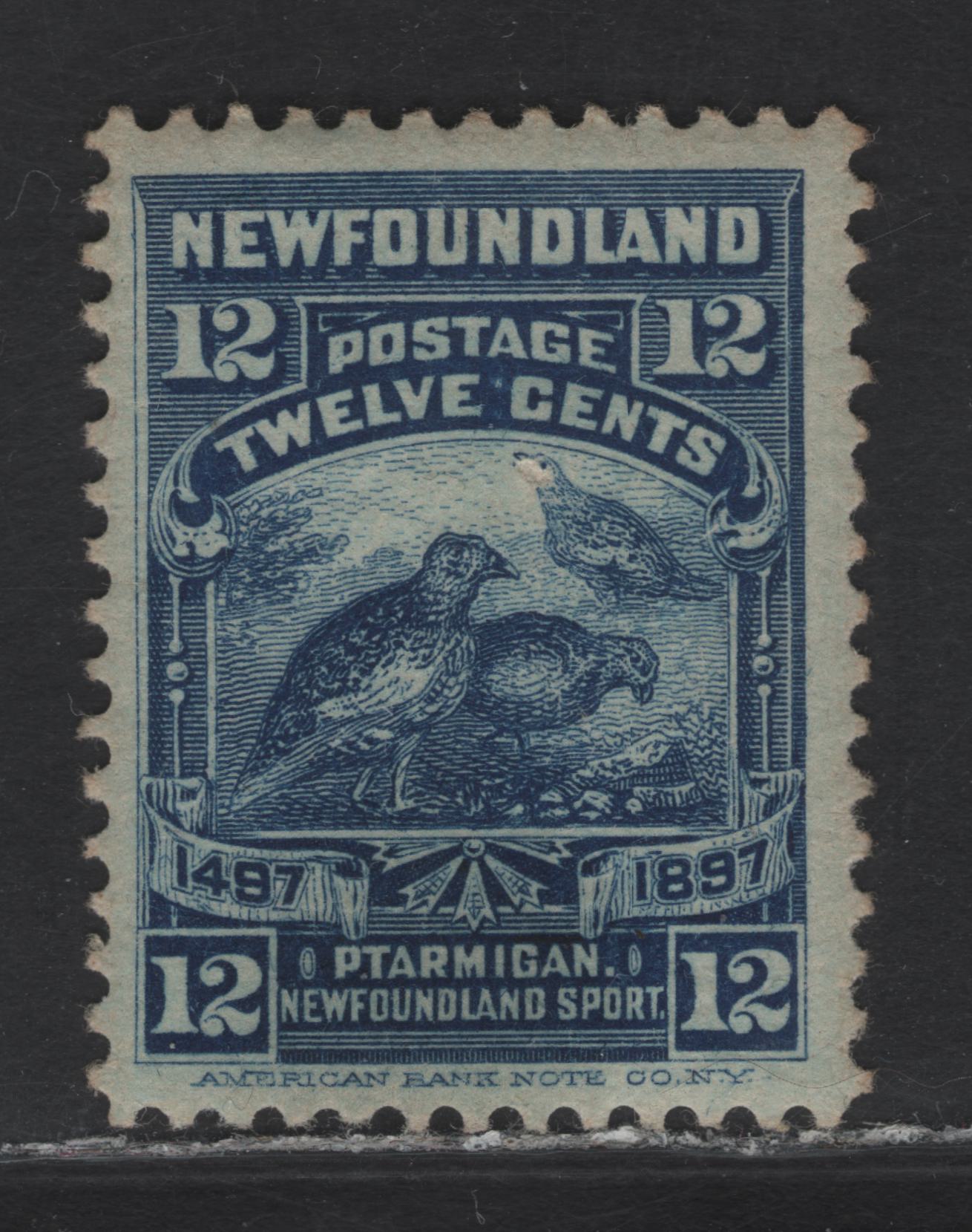 Lot 97 Newfoundland #69 12c Dark Blue, 1897 John Cabot Issue, A FOG Single On ABNN-G Paper, Perf 11.75, VF Centering But Small Oil Stain At Base