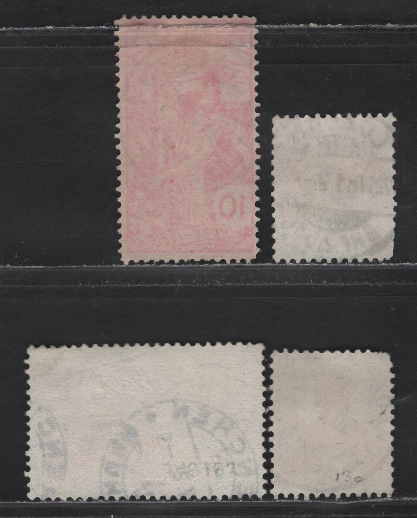 Lot 101 Switzerland (C)  SC#99, 165, 182, 132 10c - 3fr Carmine Rose - Red UPU - Pictorial, 1900-1930 UPU - Pictorial Issues, 4 Fine Used Singles, High Values, All With SON CDS Cancels
